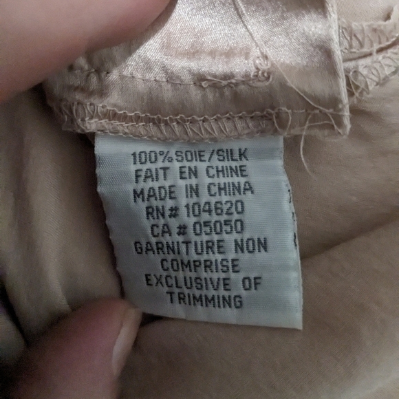 🦃 Josef women's pink / beige short sleeves 100% silk top size S - Picture 6 of 10